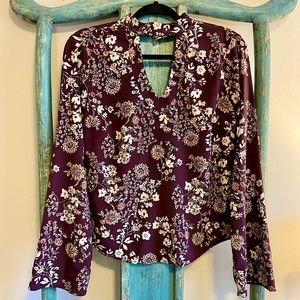 Altar’d State maroon floral flare sleep top